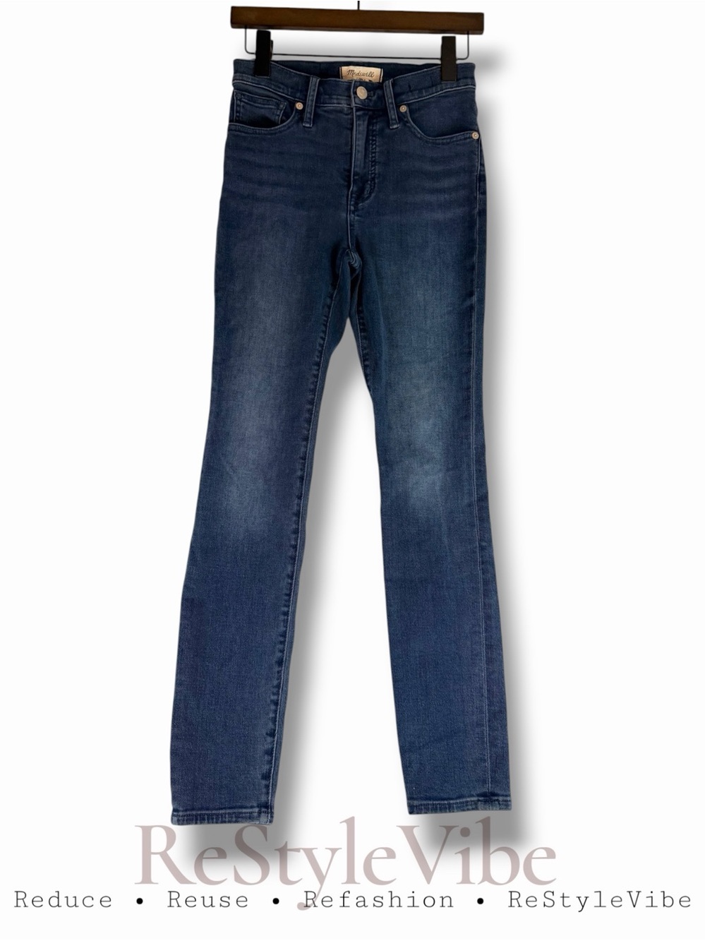 MADEWELL Women’s Size 25 Denim Jeans 9” Mid Rise Skinny Style Fit Stretch